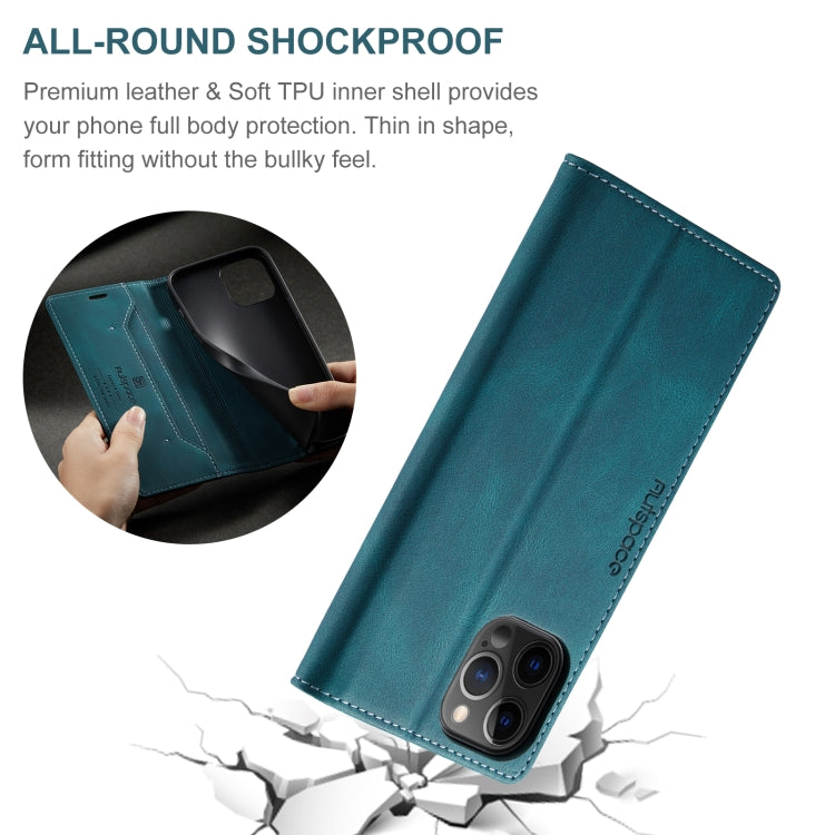 For iPhone 12 / 12 Pro AutSpace A01 Retro Skin-feel Crazy Horse Texture Horizontal Flip Leather Case with Holder & Card Slots & Wallet & RFID