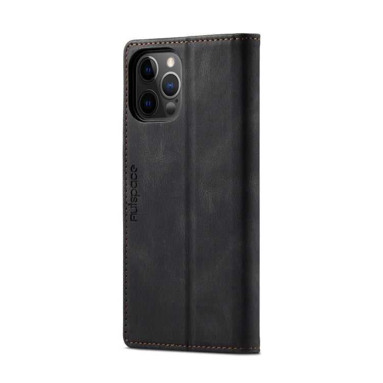 For iPhone 12 Pro Max AutSpace A01 Retro Skin-feel Crazy Horse Texture Horizontal Flip Leather Case with Holder & Card Slots & Wallet & RFID