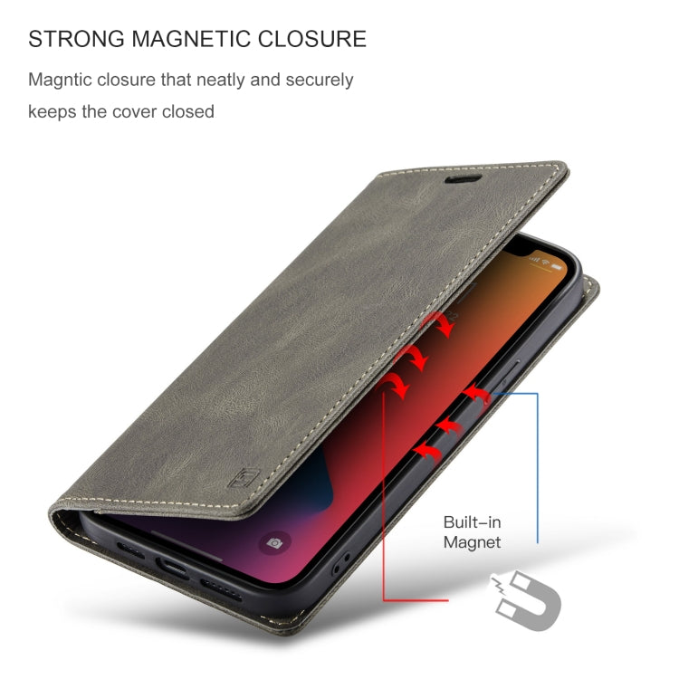 For iPhone 12 Pro Max AutSpace A01 Retro Skin-feel Crazy Horse Texture Horizontal Flip Leather Case with Holder & Card Slots & Wallet & RFID
