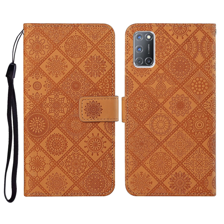 For OPPO A92 / A72 / A52 Ethnic Style Embossed Pattern Horizontal Flip Leather Case with Holder & Card Slots & Wallet & Lanyard