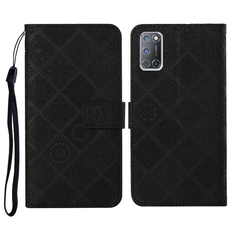 For OPPO A92 / A72 / A52 Ethnic Style Embossed Pattern Horizontal Flip Leather Case with Holder & Card Slots & Wallet & Lanyard