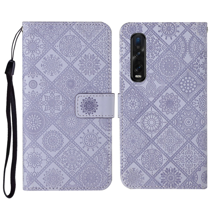 For OPPO Find X2 Pro Ethnic Style Embossed Pattern Horizontal Flip Leather Case with Holder & Card Slots & Wallet & Lanyard