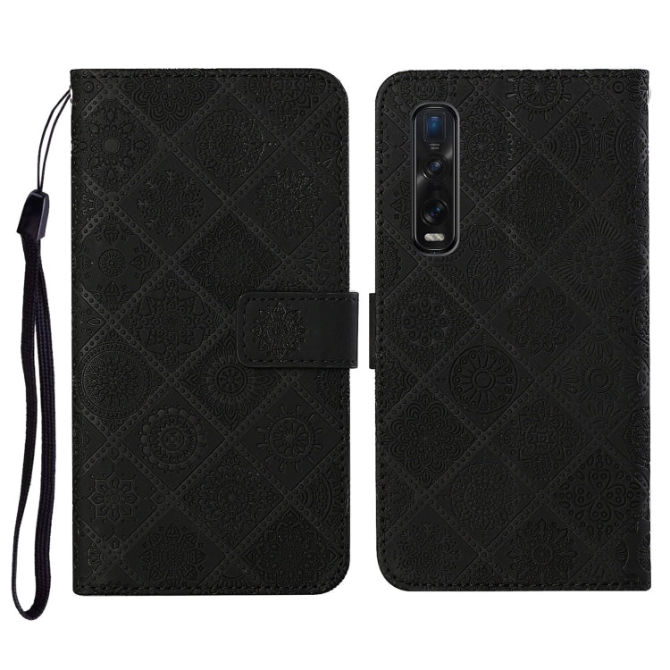For OPPO Find X2 Pro Ethnic Style Embossed Pattern Horizontal Flip Leather Case with Holder & Card Slots & Wallet & Lanyard