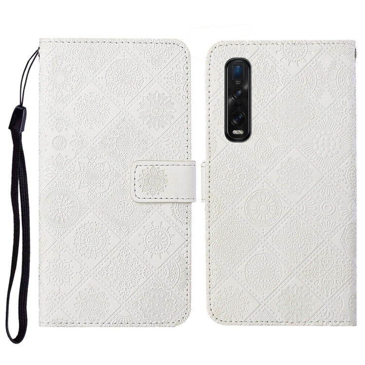 For OPPO Find X2 Pro Ethnic Style Embossed Pattern Horizontal Flip Leather Case with Holder & Card Slots & Wallet & Lanyard