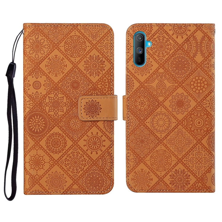For OPPO Realme C3 Ethnic Style Embossed Pattern Horizontal Flip Leather Case with Holder & Card Slots & Wallet & Lanyard