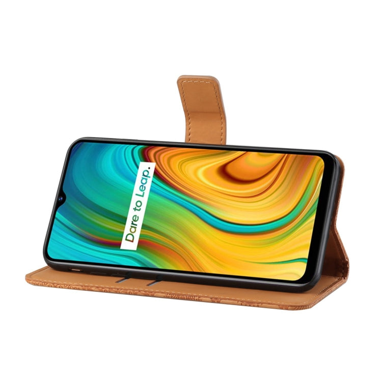 For OPPO Realme C3 Ethnic Style Embossed Pattern Horizontal Flip Leather Case with Holder & Card Slots & Wallet & Lanyard