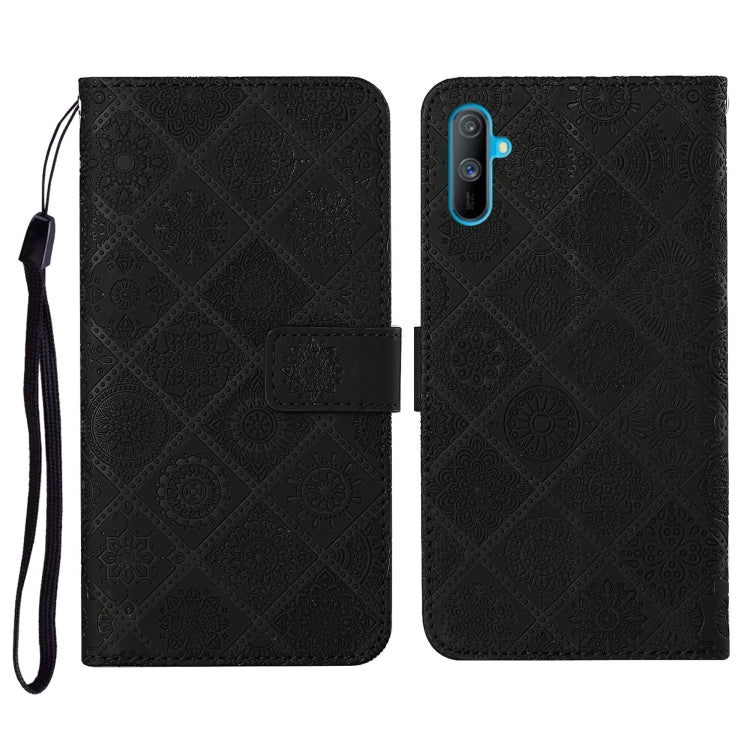 For OPPO Realme C3 Ethnic Style Embossed Pattern Horizontal Flip Leather Case with Holder & Card Slots & Wallet & Lanyard