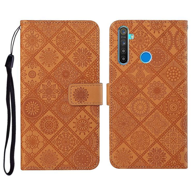 For OPPO Realme 5 Ethnic Style Embossed Pattern Horizontal Flip Leather Case with Holder & Card Slots & Wallet & Lanyard