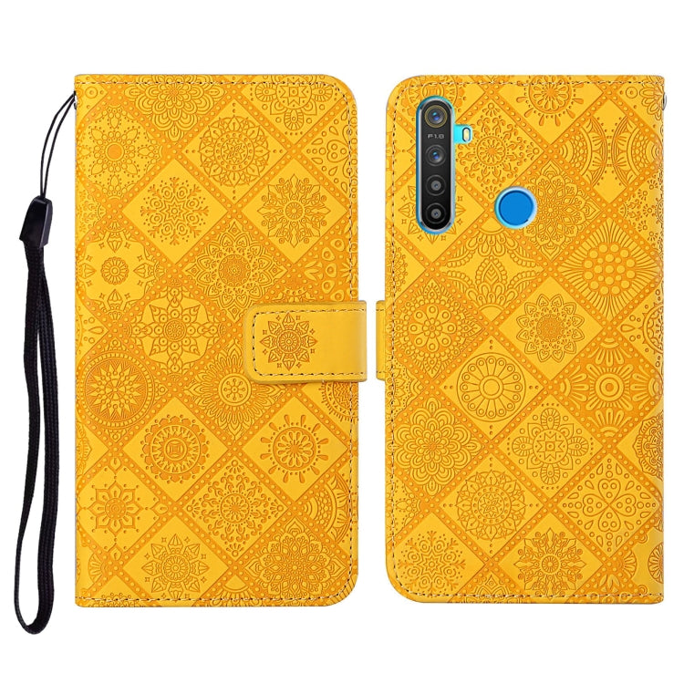 For OPPO Realme 5 Ethnic Style Embossed Pattern Horizontal Flip Leather Case with Holder & Card Slots & Wallet & Lanyard