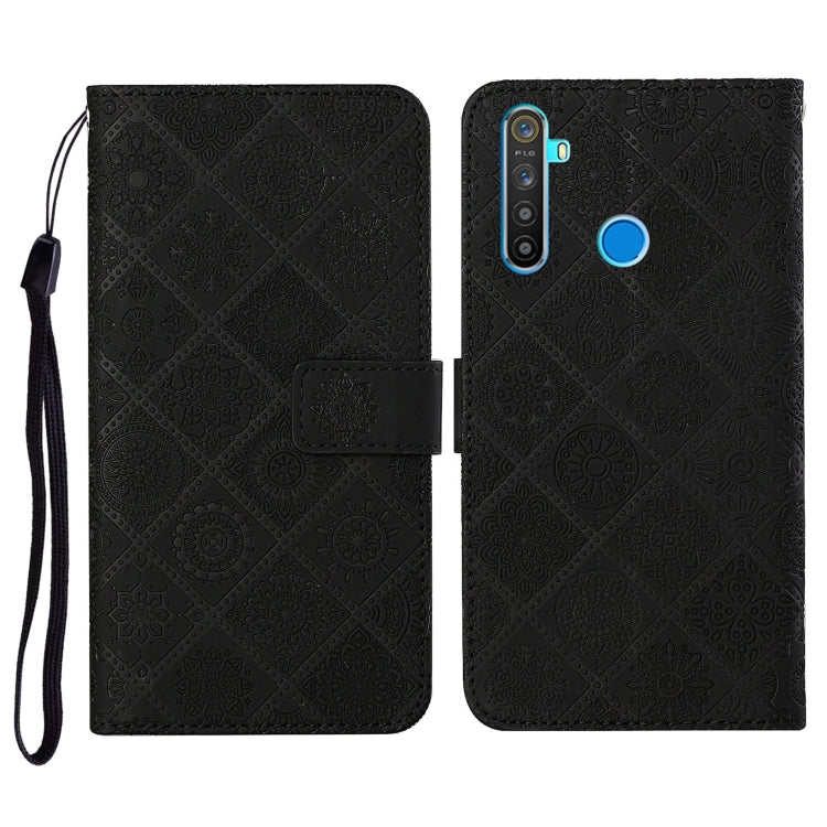 For OPPO Realme 5 Ethnic Style Embossed Pattern Horizontal Flip Leather Case with Holder & Card Slots & Wallet & Lanyard