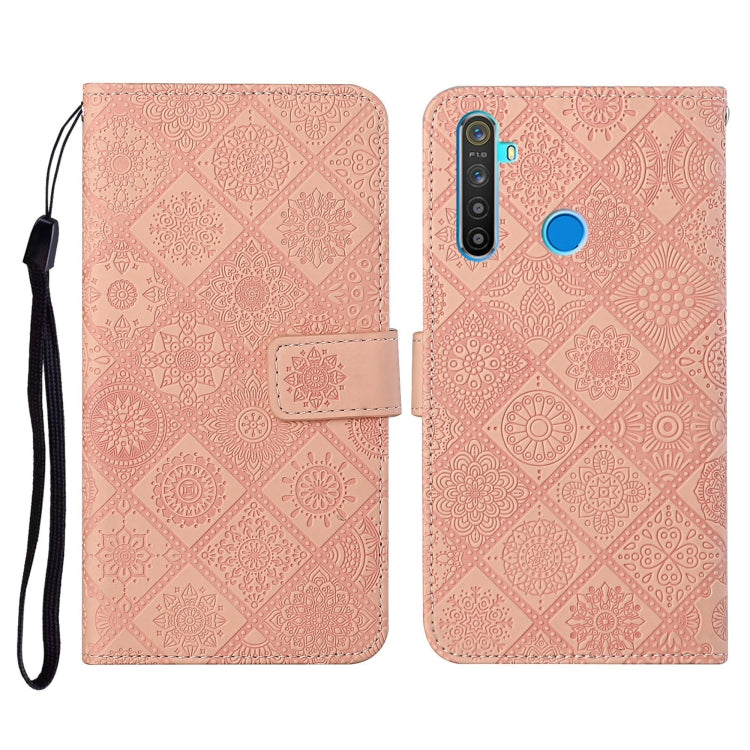 For OPPO Realme 5 Pro Ethnic Style Embossed Pattern Horizontal Flip Leather Case with Holder & Card Slots & Wallet & Lanyard