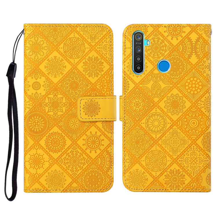 For OPPO Realme 5 Pro Ethnic Style Embossed Pattern Horizontal Flip Leather Case with Holder & Card Slots & Wallet & Lanyard