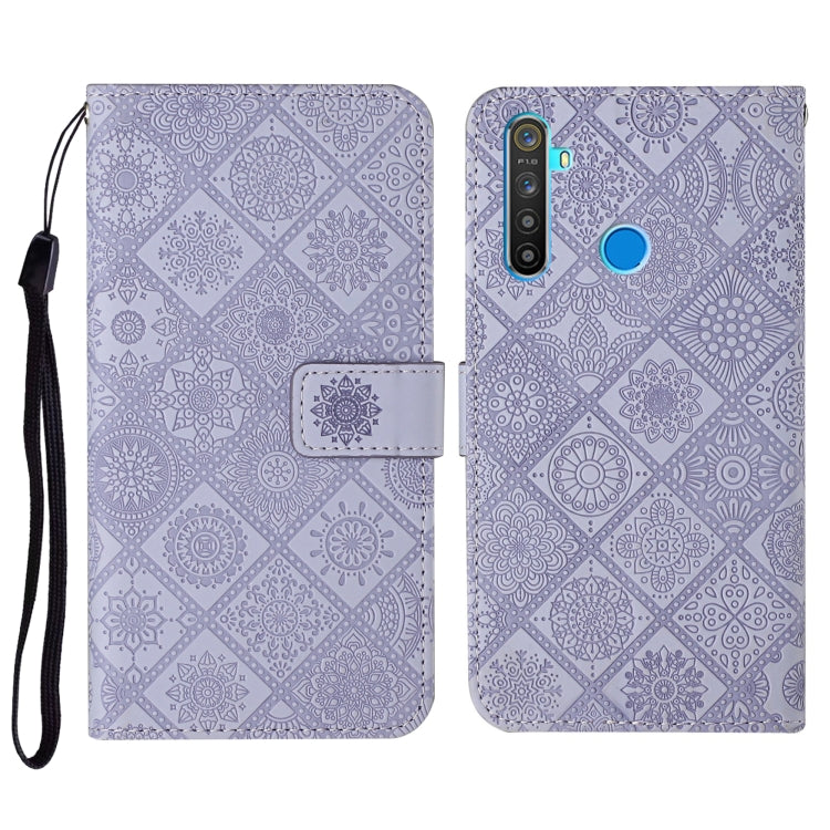 For OPPO Realme 5 Pro Ethnic Style Embossed Pattern Horizontal Flip Leather Case with Holder & Card Slots & Wallet & Lanyard