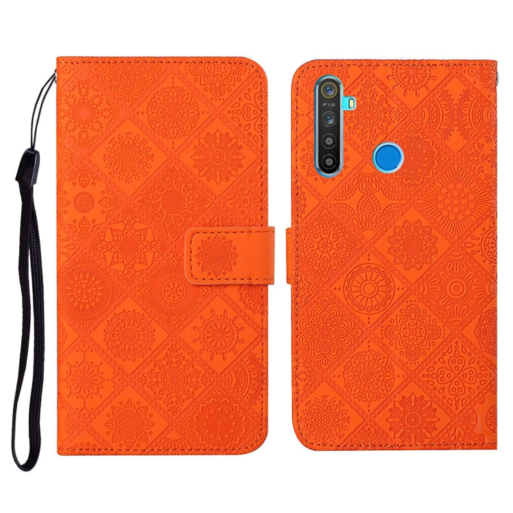 For OPPO Realme 5 Pro Ethnic Style Embossed Pattern Horizontal Flip Leather Case with Holder & Card Slots & Wallet & Lanyard
