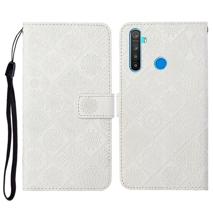 For OPPO Realme 5 Pro Ethnic Style Embossed Pattern Horizontal Flip Leather Case with Holder & Card Slots & Wallet & Lanyard