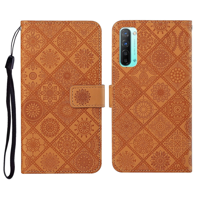 For OPPO Reno3 Ethnic Style Embossed Pattern Horizontal Flip Leather Case with Holder & Card Slots & Wallet & Lanyard