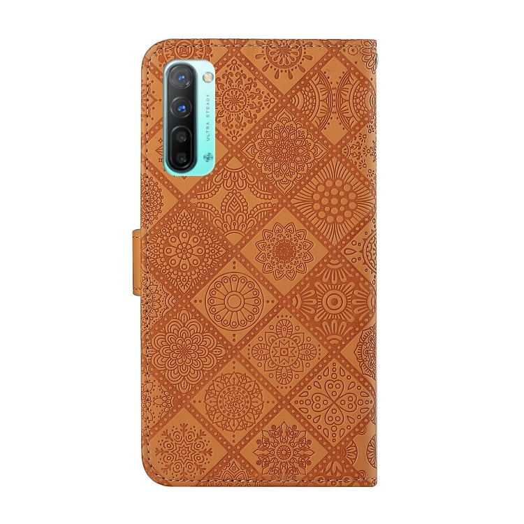 For OPPO Reno3 Ethnic Style Embossed Pattern Horizontal Flip Leather Case with Holder & Card Slots & Wallet & Lanyard