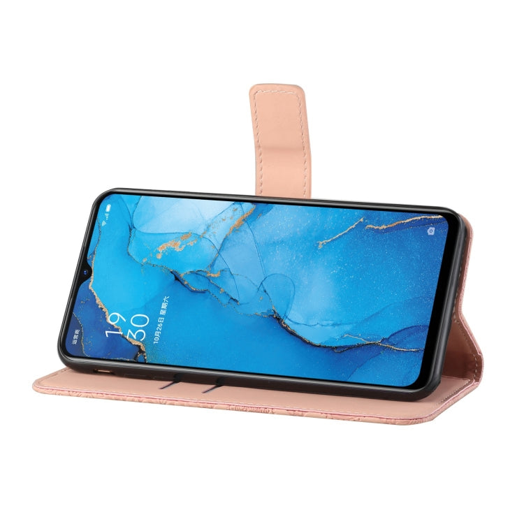 For OPPO Reno3 Ethnic Style Embossed Pattern Horizontal Flip Leather Case with Holder & Card Slots & Wallet & Lanyard