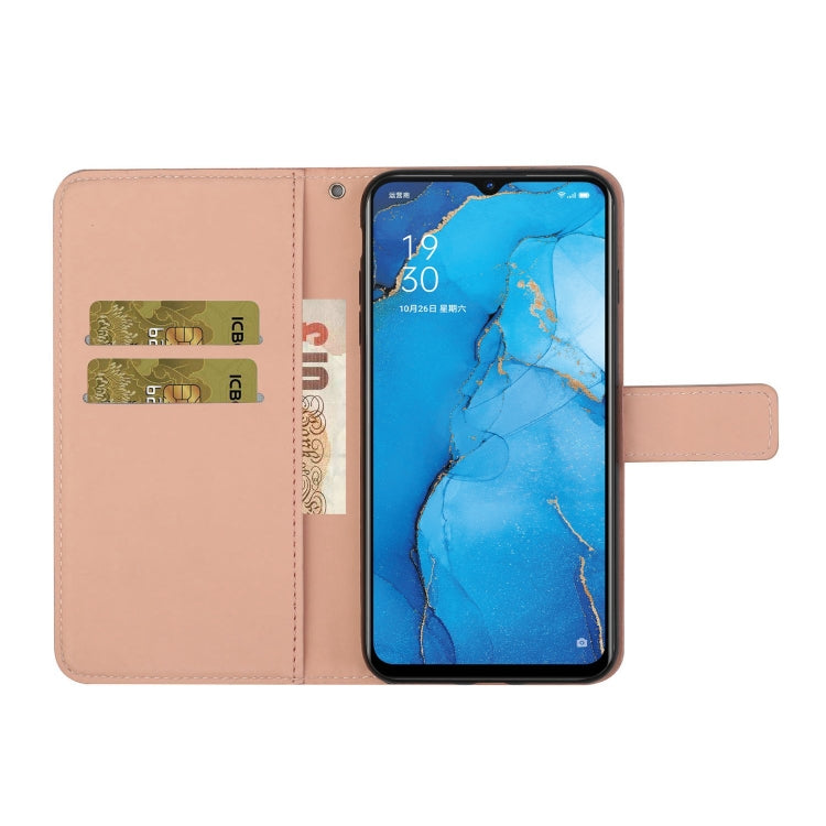 For OPPO Reno3 Ethnic Style Embossed Pattern Horizontal Flip Leather Case with Holder & Card Slots & Wallet & Lanyard