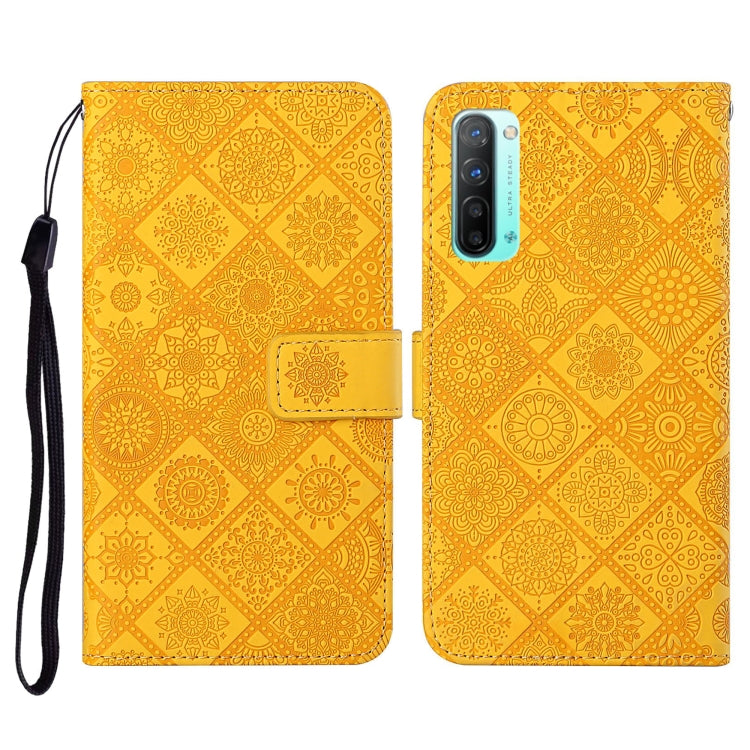 For OPPO Reno3 Ethnic Style Embossed Pattern Horizontal Flip Leather Case with Holder & Card Slots & Wallet & Lanyard