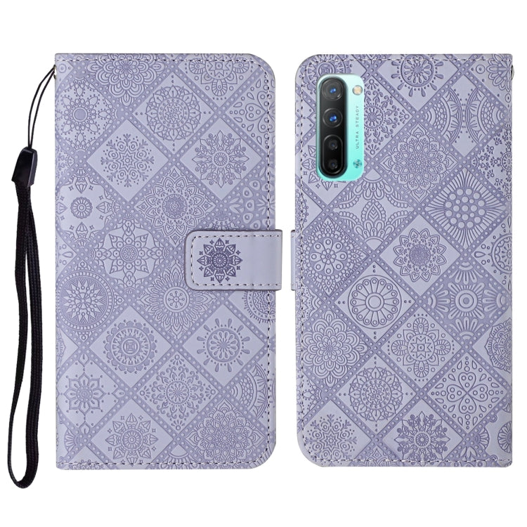 For OPPO Reno3 Ethnic Style Embossed Pattern Horizontal Flip Leather Case with Holder & Card Slots & Wallet & Lanyard