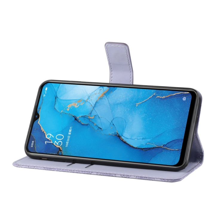 For OPPO Reno3 Ethnic Style Embossed Pattern Horizontal Flip Leather Case with Holder & Card Slots & Wallet & Lanyard