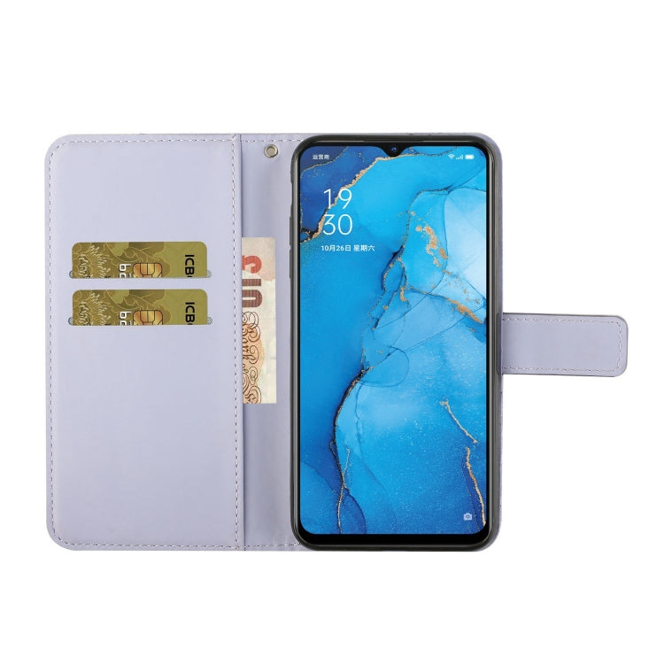 For OPPO Reno3 Ethnic Style Embossed Pattern Horizontal Flip Leather Case with Holder & Card Slots & Wallet & Lanyard