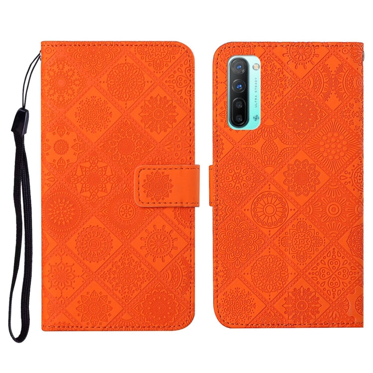 For OPPO Reno3 Ethnic Style Embossed Pattern Horizontal Flip Leather Case with Holder & Card Slots & Wallet & Lanyard