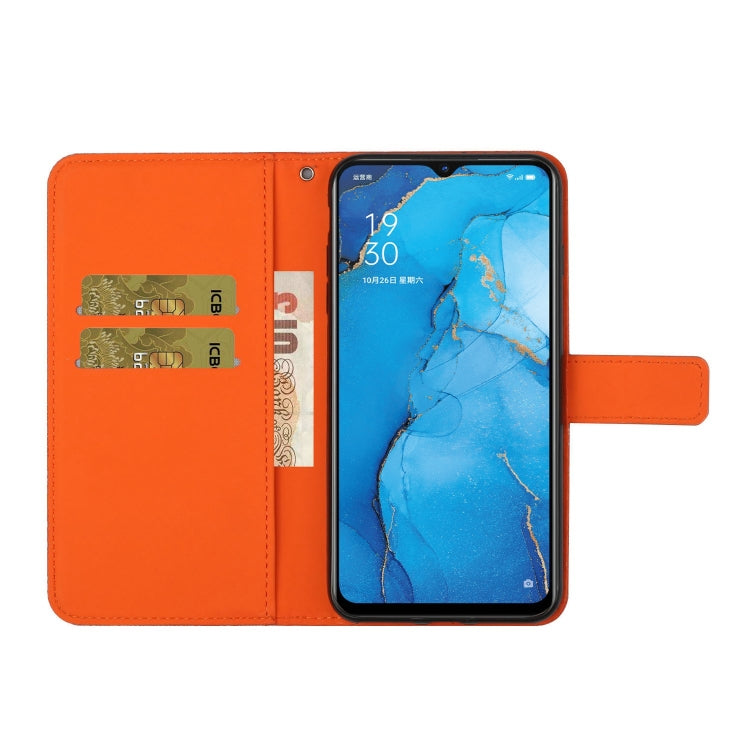 For OPPO Reno3 Ethnic Style Embossed Pattern Horizontal Flip Leather Case with Holder & Card Slots & Wallet & Lanyard