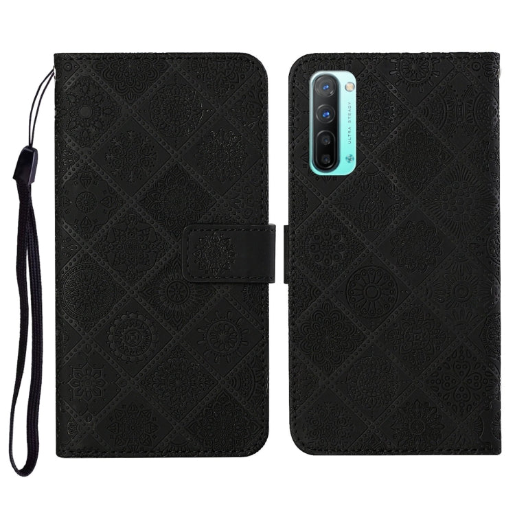 For OPPO Reno3 Ethnic Style Embossed Pattern Horizontal Flip Leather Case with Holder & Card Slots & Wallet & Lanyard