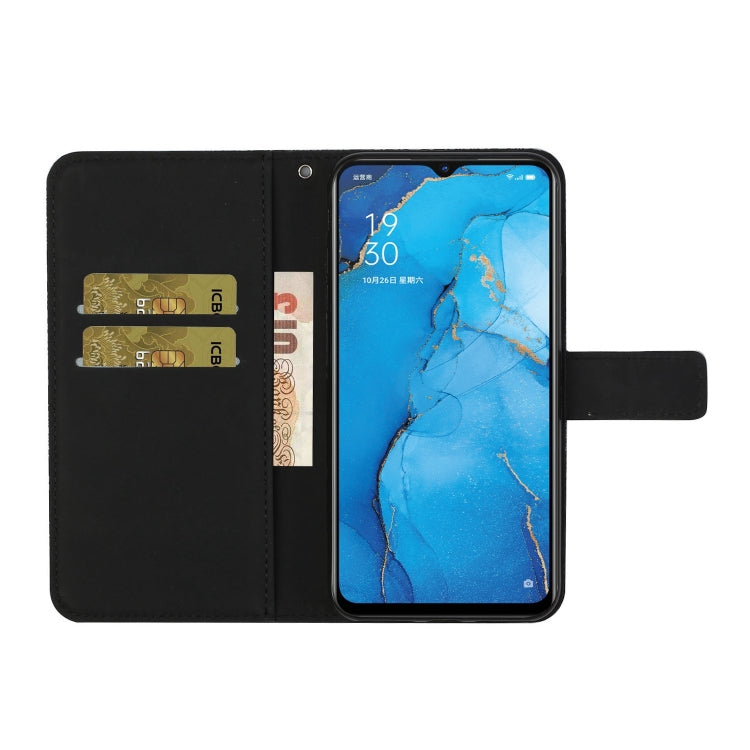 For OPPO Reno3 Ethnic Style Embossed Pattern Horizontal Flip Leather Case with Holder & Card Slots & Wallet & Lanyard