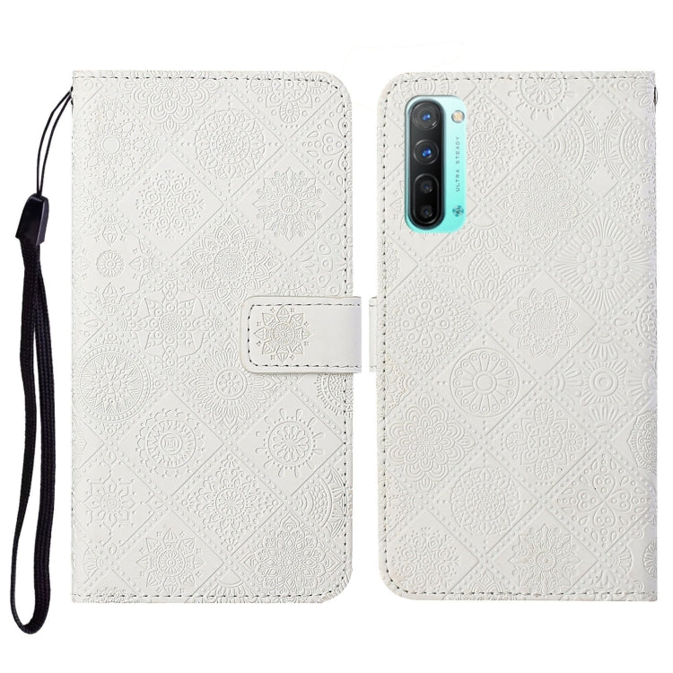 For OPPO Reno3 Ethnic Style Embossed Pattern Horizontal Flip Leather Case with Holder & Card Slots & Wallet & Lanyard