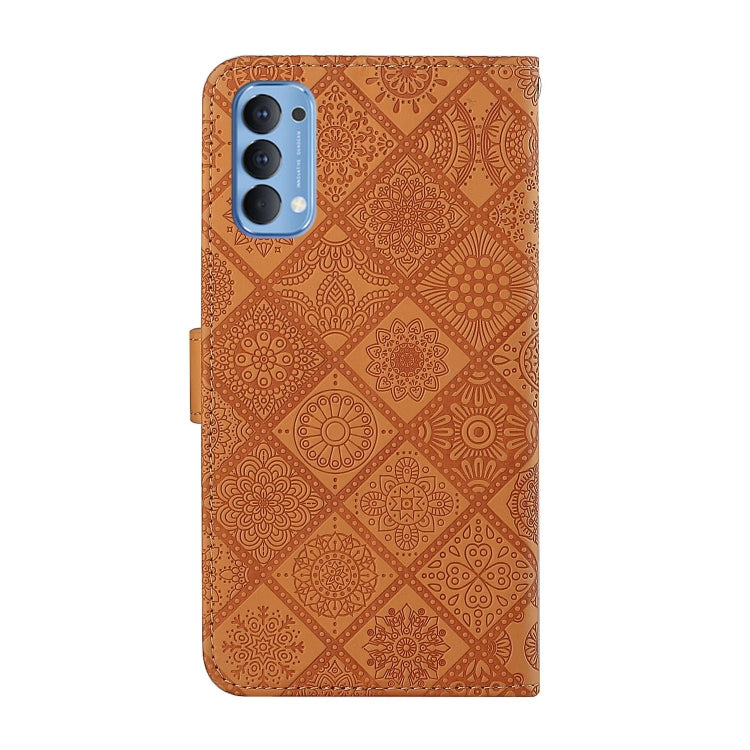 For OPPO Reno4 Ethnic Style Embossed Pattern Horizontal Flip Leather Case with Holder & Card Slots & Wallet & Lanyard