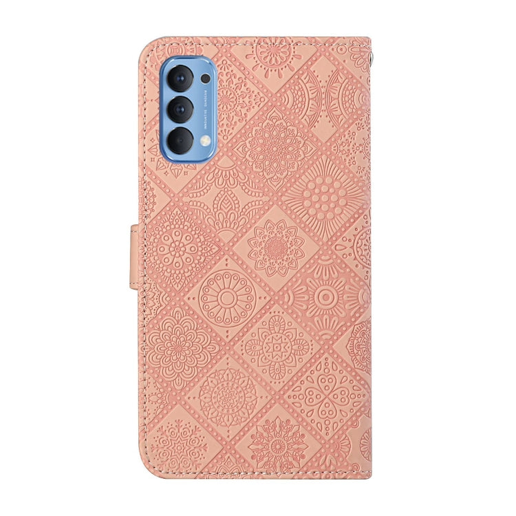 For OPPO Reno4 Ethnic Style Embossed Pattern Horizontal Flip Leather Case with Holder & Card Slots & Wallet & Lanyard