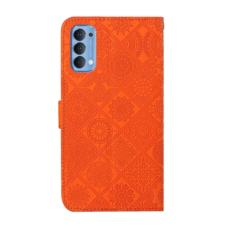 For OPPO Reno4 Ethnic Style Embossed Pattern Horizontal Flip Leather Case with Holder & Card Slots & Wallet & Lanyard