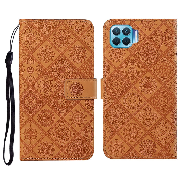 For OPPO Reno4 Lite Ethnic Style Embossed Pattern Horizontal Flip Leather Case with Holder & Card Slots & Wallet & Lanyard