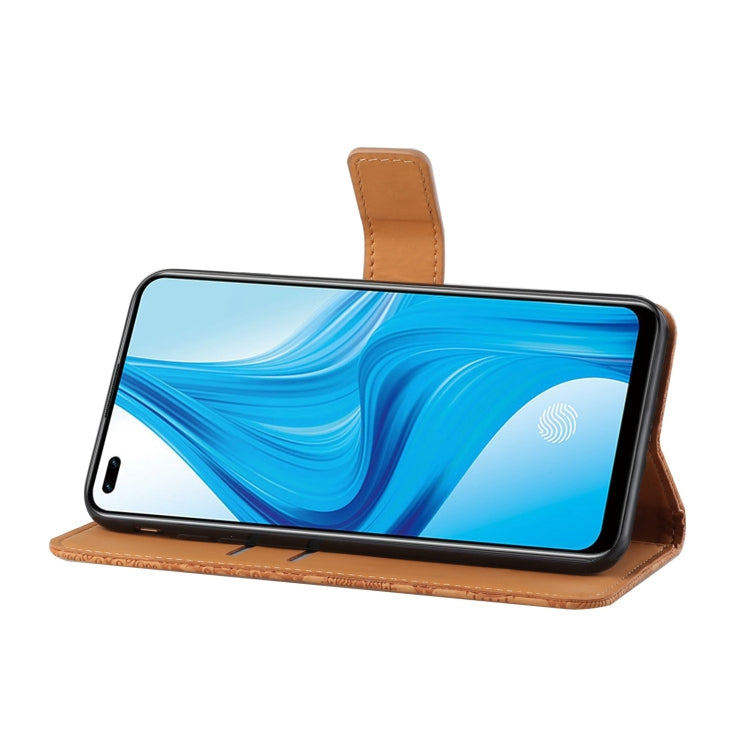 For OPPO Reno4 Lite Ethnic Style Embossed Pattern Horizontal Flip Leather Case with Holder & Card Slots & Wallet & Lanyard
