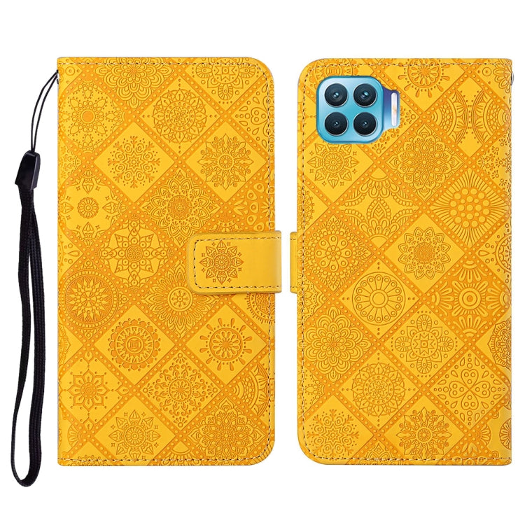 For OPPO Reno4 Lite Ethnic Style Embossed Pattern Horizontal Flip Leather Case with Holder & Card Slots & Wallet & Lanyard