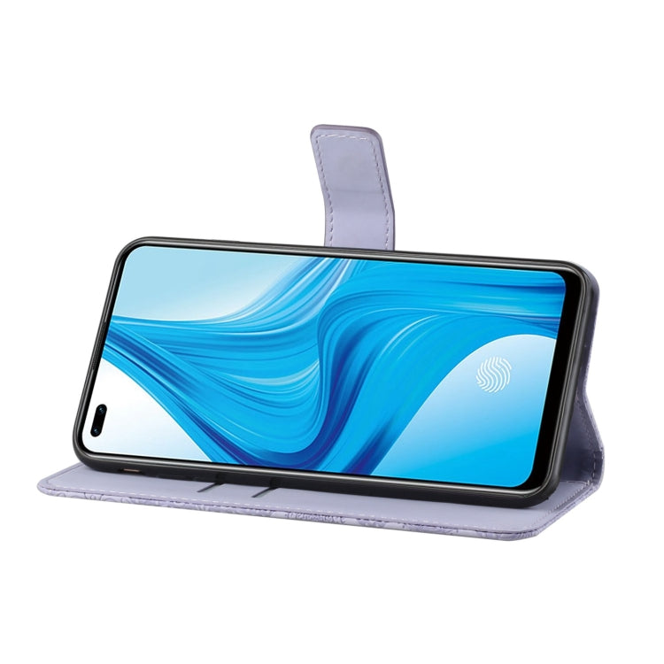 For OPPO Reno4 Lite Ethnic Style Embossed Pattern Horizontal Flip Leather Case with Holder & Card Slots & Wallet & Lanyard