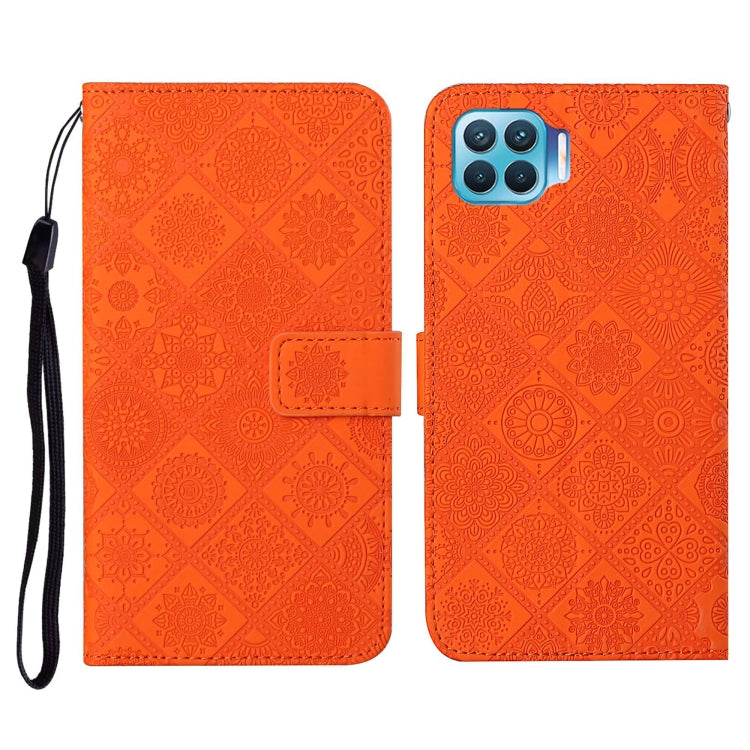 For OPPO Reno4 Lite Ethnic Style Embossed Pattern Horizontal Flip Leather Case with Holder & Card Slots & Wallet & Lanyard
