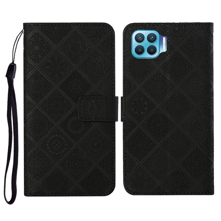 For OPPO Reno4 Lite Ethnic Style Embossed Pattern Horizontal Flip Leather Case with Holder & Card Slots & Wallet & Lanyard