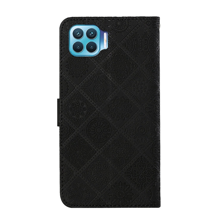 For OPPO Reno4 Lite Ethnic Style Embossed Pattern Horizontal Flip Leather Case with Holder & Card Slots & Wallet & Lanyard