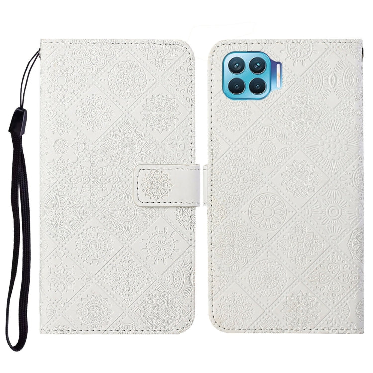 For OPPO Reno4 Lite Ethnic Style Embossed Pattern Horizontal Flip Leather Case with Holder & Card Slots & Wallet & Lanyard