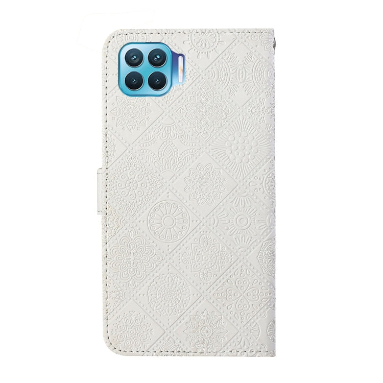 For OPPO Reno4 Lite Ethnic Style Embossed Pattern Horizontal Flip Leather Case with Holder & Card Slots & Wallet & Lanyard