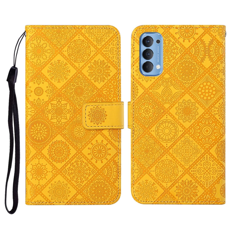 For OPPO Reno4 Pro Ethnic Style Embossed Pattern Horizontal Flip Leather Case with Holder & Card Slots & Wallet & Lanyard