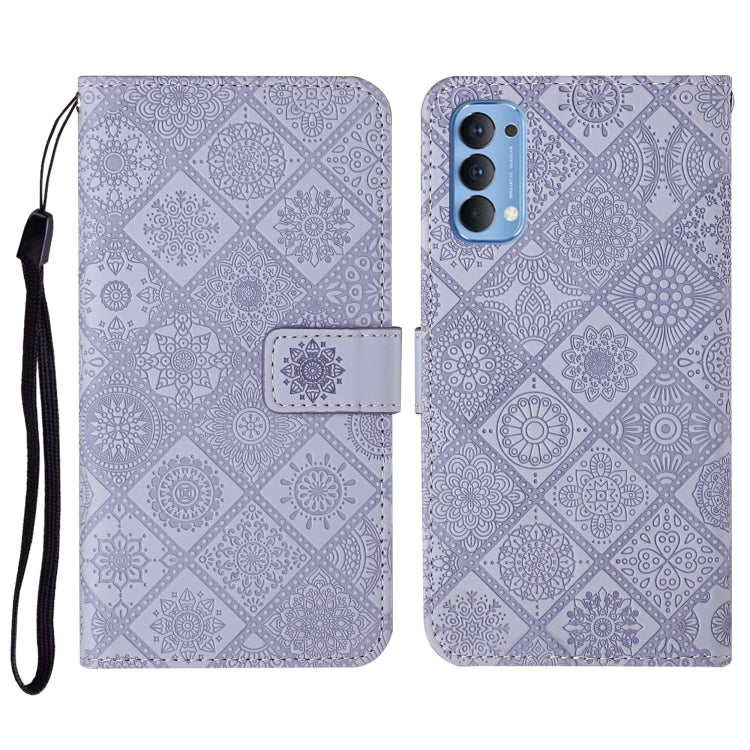 For OPPO Reno4 Pro Ethnic Style Embossed Pattern Horizontal Flip Leather Case with Holder & Card Slots & Wallet & Lanyard