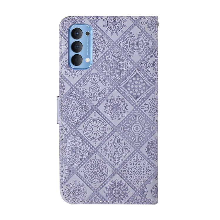 For OPPO Reno4 Pro Ethnic Style Embossed Pattern Horizontal Flip Leather Case with Holder & Card Slots & Wallet & Lanyard