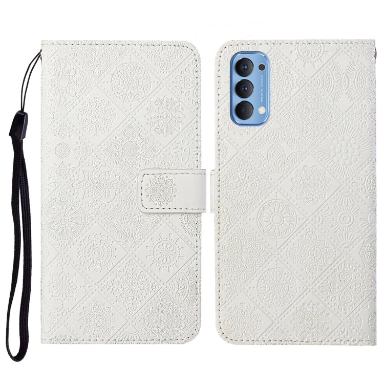 For OPPO Reno4 Pro Ethnic Style Embossed Pattern Horizontal Flip Leather Case with Holder & Card Slots & Wallet & Lanyard