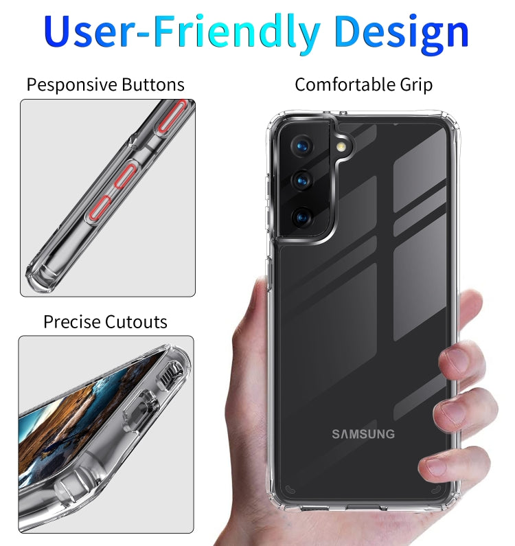 For Samsung Galaxy S21 5G Shockproof Thickening Acrylic Protective Case(Transparent)