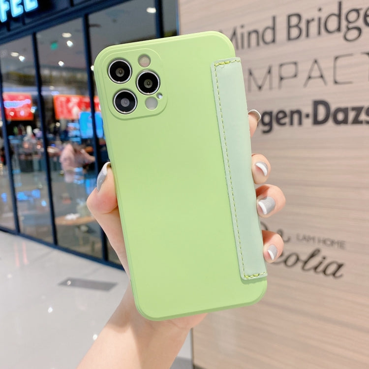 For iPhone 12 Imitate Liquid Silicone Horizontal Flip Leather Case with Card Slots